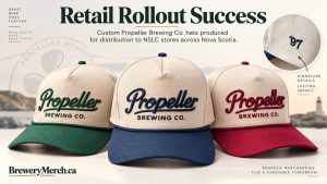 Propeller Brewing Co. custom embroidered hats — NSLC retail rollout